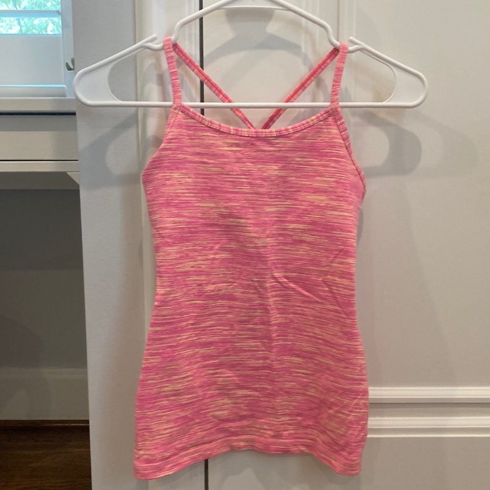 Ivivva Size 10 Neon Pink, Yellow, and Orange Tank Top With Built In Bra